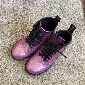 Dr Martens purple glitter boots